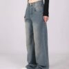 ticticlily Baggy Jeans Damen Y2K Harajuku Mädchen Jeanhose High Waist Weite Bein Hose Casual Lose Damenhose Freizeithose Vintage Boyfriend Jeans Gerade Bein Gewaschene Denim Pants Cargohosen – Bild 5