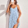 Ekouaer Nachthemd Damen Ärmelloses Nachtkleid U-Ausschnitt Schultergurte Nachtwäsche Sexy Sleepwear – Bild 3